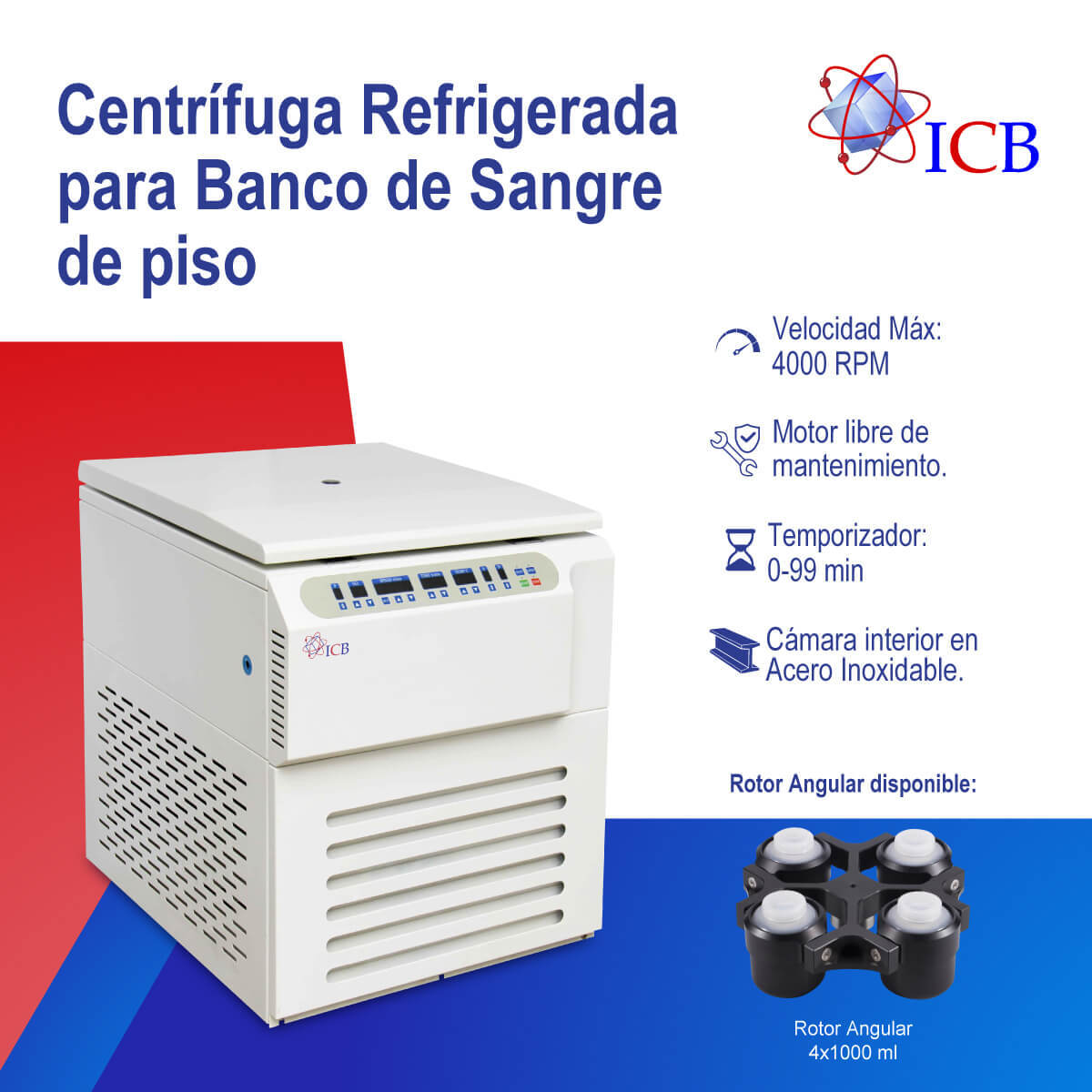 centrifuga refrigerada de piso Marca ICB