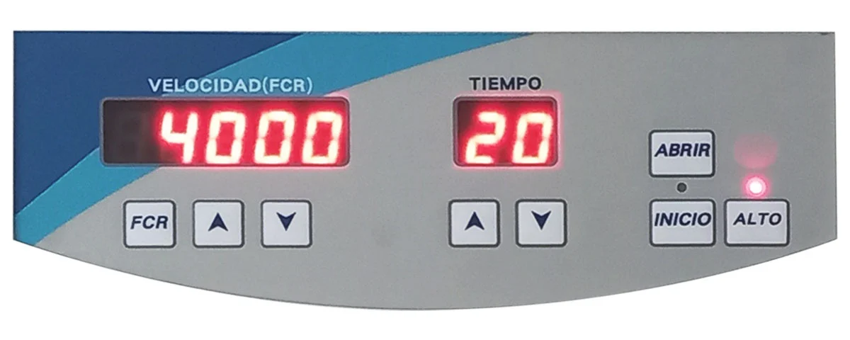 panel de control centrifuga