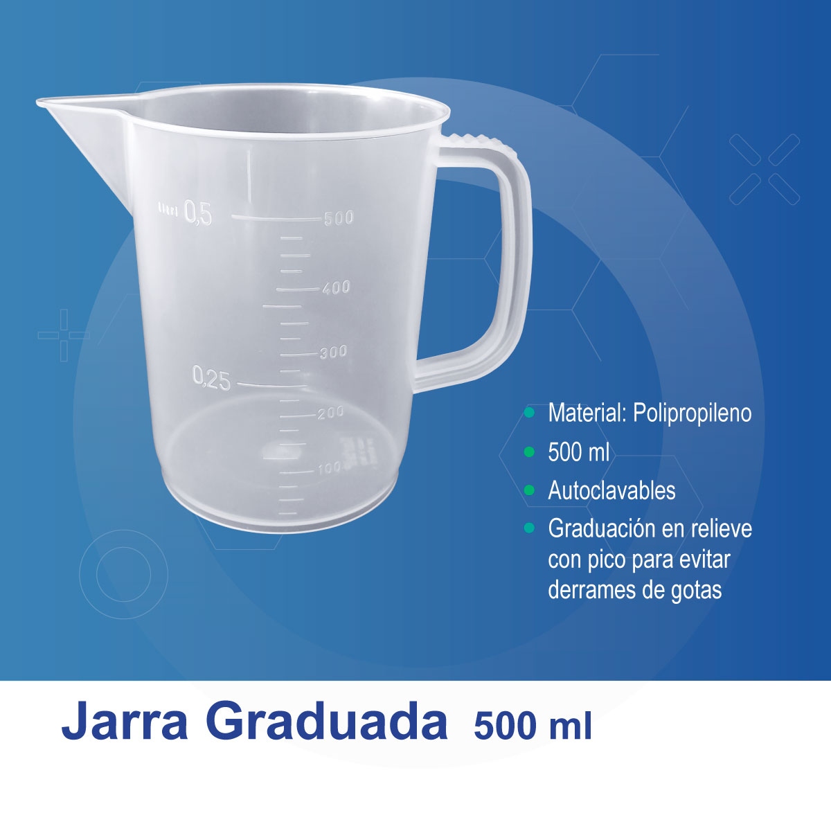 JARRA MEDIDORA POLIPROPILENO 500 ml