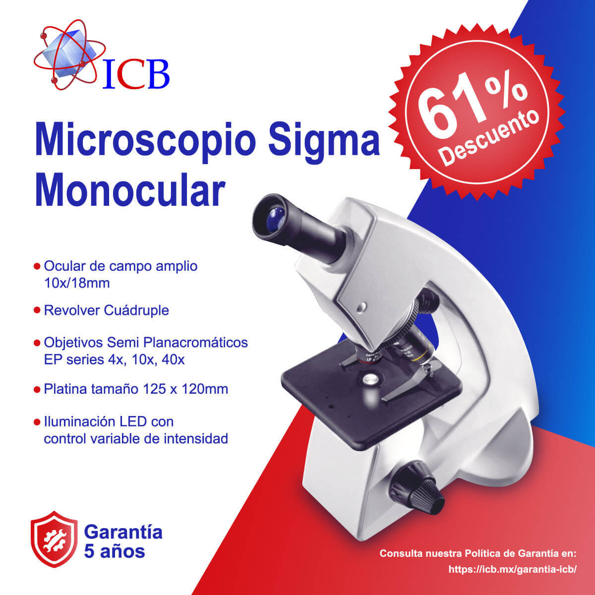Microscopio monocular con Descuento