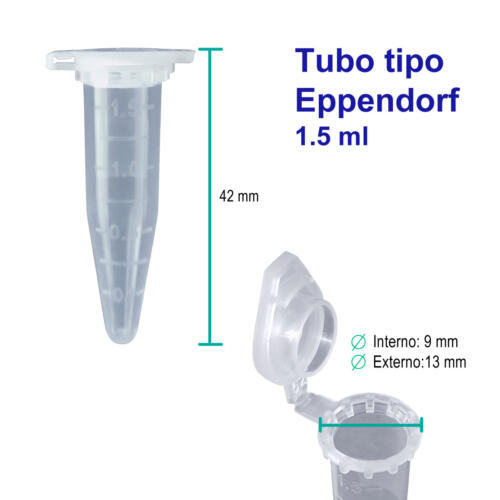 Tubos Tipo Eppendorf con Tapón 1.5 ml