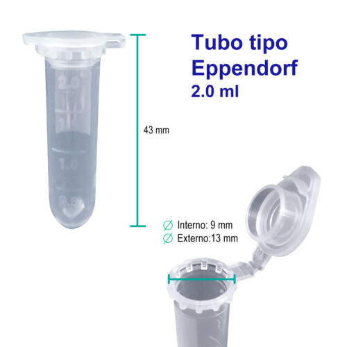 Tubos Tipo Eppendorf con Tapón 2.0 ml