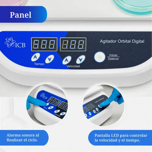 panel de control del agitador orbital digital marca ICB