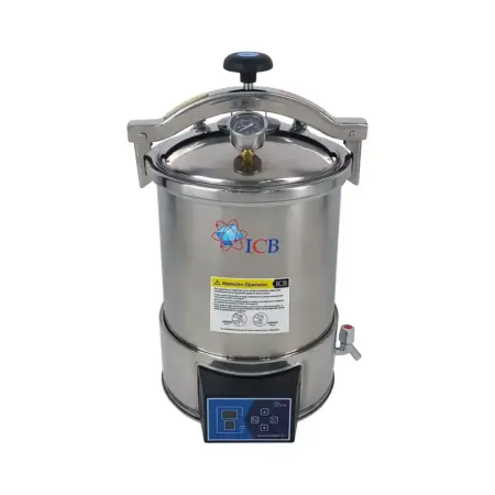 Autoclave digital de laboratorio 18 litros ICB en acero inoxidable con control de temperatura y presión