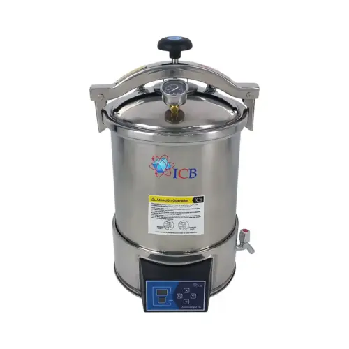 Autoclave digital de laboratorio 18 litros ICB en acero inoxidable con control de temperatura y presión