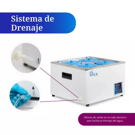 Sistema Drenaje, Baño Maria de 12L, Marca ICB