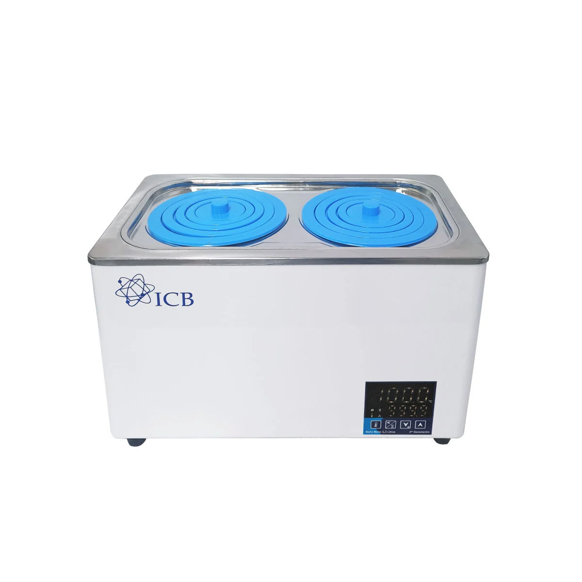 bano-maria-6.3-litros Baño María ICB de 6.3 litros con doble tapa y ajuste preciso de temperatura, ideal para cultivos celulares