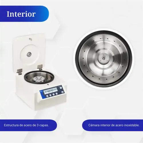 Interior de la Microcentrifuga FUGE III Marca ICB