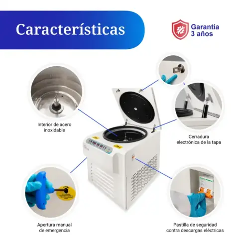 Caracteristica de la Centrifuga refrigerada de piso Fuge X Marca ICB