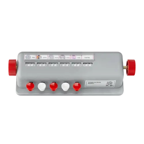 Contador de células mecánico ICB de 5 teclas con marcadores y visor totalizador.