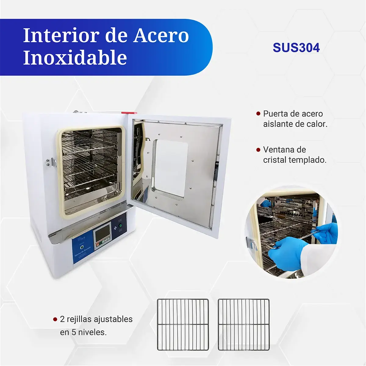 Interior de acero inoxidable SUS304 del horno de secado 30 litros para laboratorio