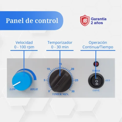 Agitador de Tubos de Hematología Rotativo (30 Tubos) panel de control