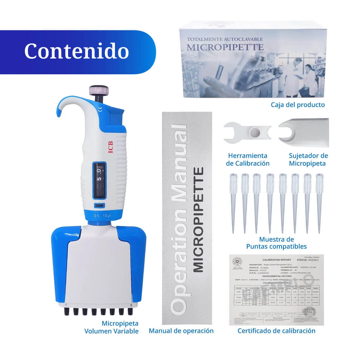accesorios de micropipeta multicanal 0.5-10ul