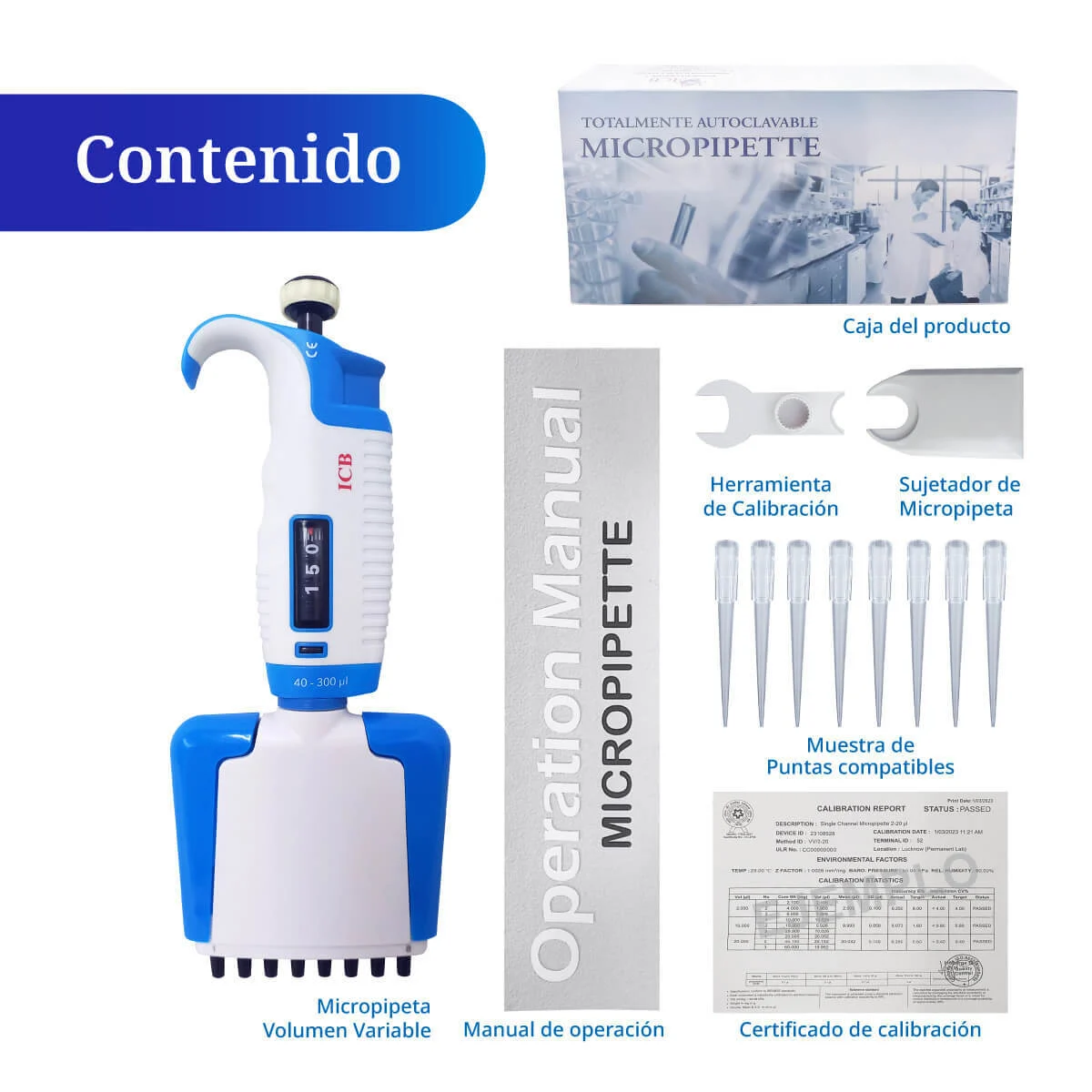 accesorios de micropipeta multicanal 40ul - 300ul