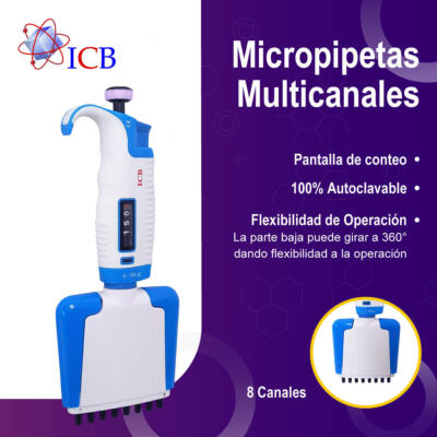 Micropipetas Mexico Multicanal para laboratorio Marca ICB