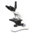 Microscopio trinocular Prisma 105-T con platina ampliada y objetivos acromáticos para laboratorios clínicos y veterinarios.