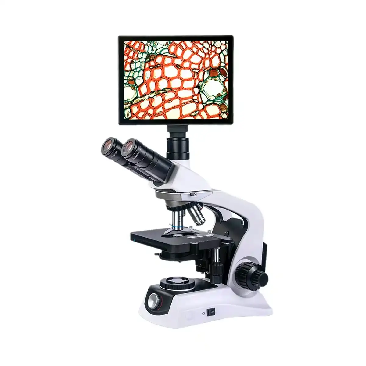 Microscopio digital Prisma 208-LCD con pantalla táctil, cámara de 5 MP y conectividad HDMI/WiFi para diagnóstico profesional.