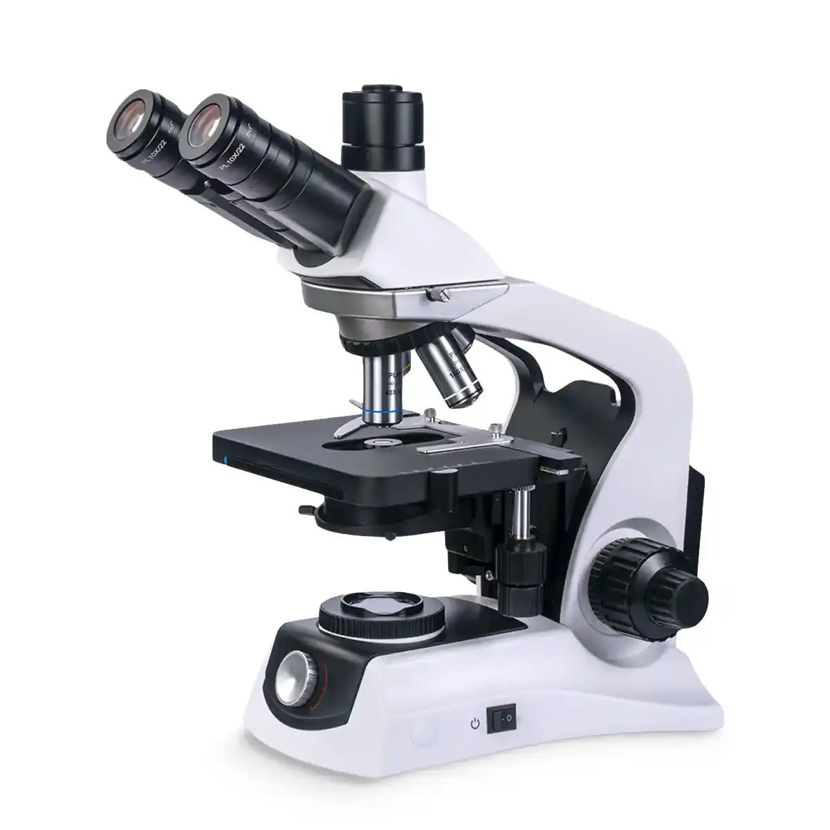 Microscopio trinocular Prisma 208-T con óptica plana infinita y platina extragrande para histología y patología avanzada.