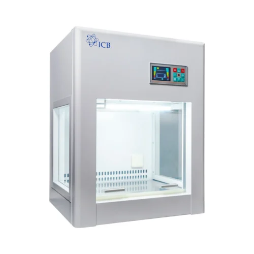 Campana de flujo laminar de mesa ICB modelo CFF101948 con filtro HEPA y panel de control digital para laboratorios compactos