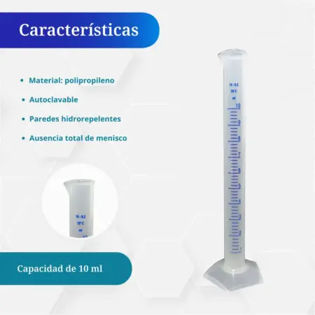 Probeta Graduada Forma Alta Azul 10ml - Image 2