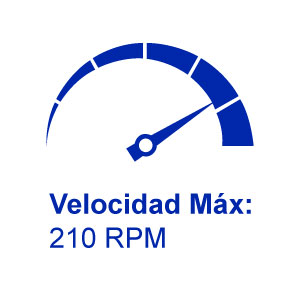 Máxima Velocidad del agitador 210 rpm